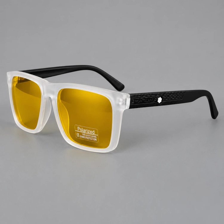 عینک آفتابی فریم یخی عدسی زرد طلایی | Ice Frame Sunglasses