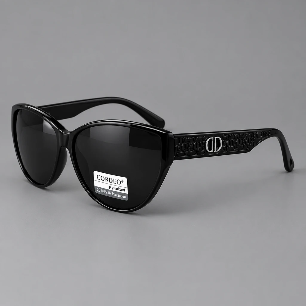 عینک آفتابی مشکی مدل CORDEO با عدسی تیره | CORDEO Style Sunglasses