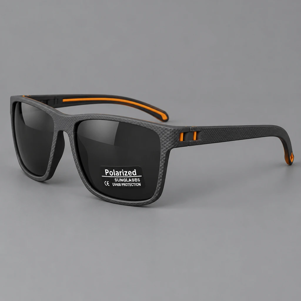 عینک آفتابی اسپرت با فریم گرافیتی و دسته نارنجی | Graphite Orange Sunglasses