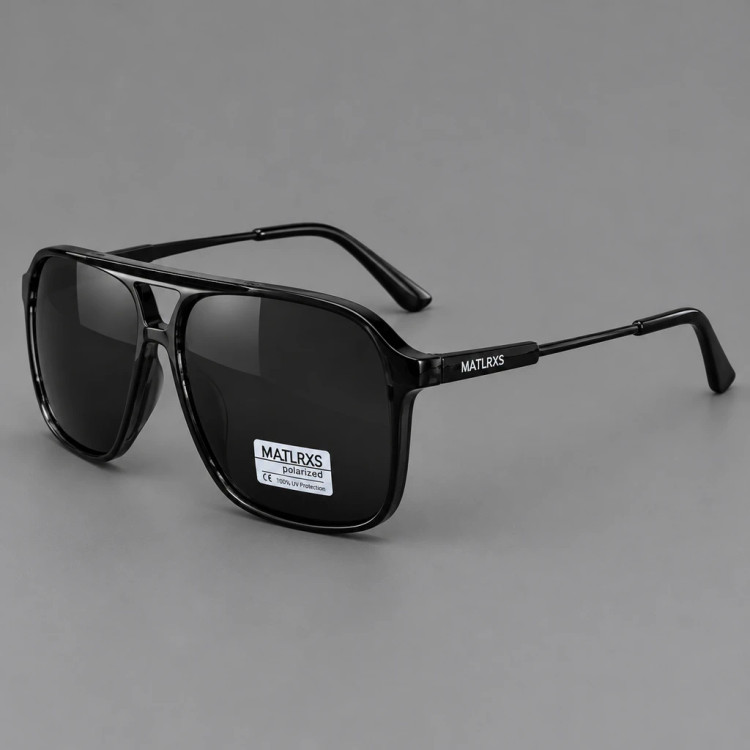 عینک آفتابی مشکی مدل ناویگیتور با عدسی دودی | Black Navigator Sunglasses