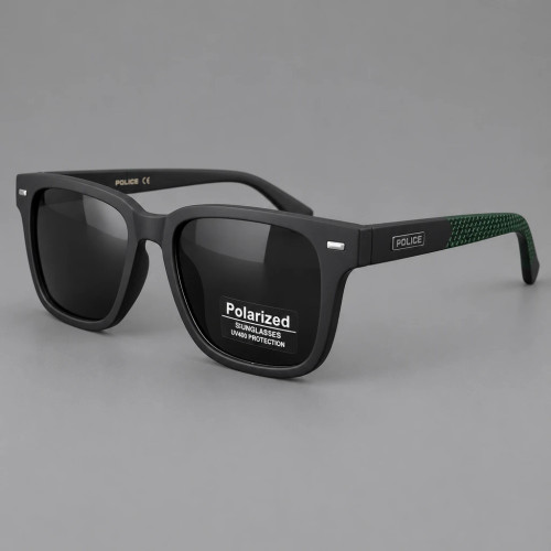 عینک آفتابی اسپرت مشکی با دسته سبز بافتدار | Sporty Black Green Sunglasses – Hamo