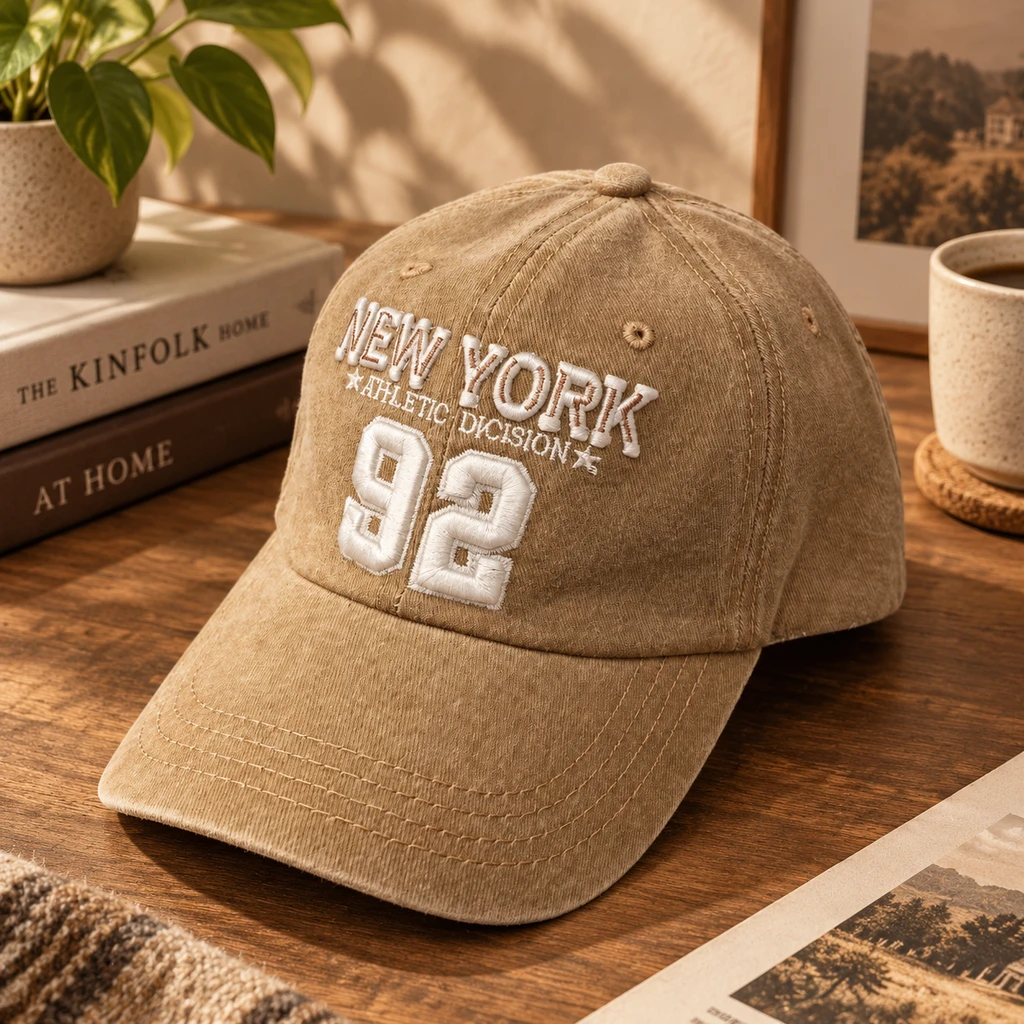 کلاه کپ بژ NEW YORK 92 حامو | Beige Embroidered Cap