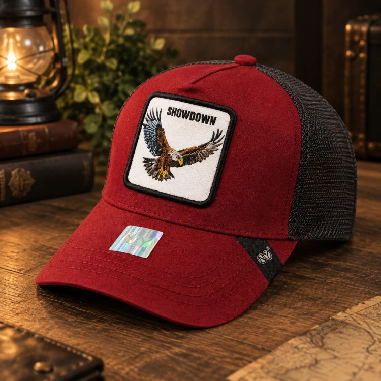 کلاه بیسبالی پشت توری طرح عقاب قرمز | Eagle Baseball Cap