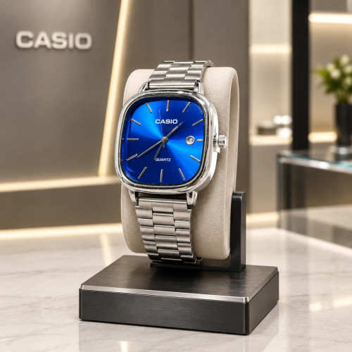 ساعت مردانه صفحه آبی مدرن و مینیمال | Modern Blue Dial Watch – Hamo Style