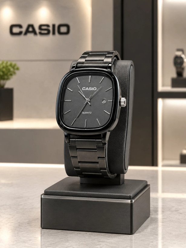 ساعت مچی مردانه بند استیل مشکی مینیمال | Men’s Black Minimal Watch – Hamo