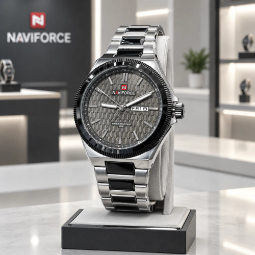 ساعت مچی ناوی فورس NAVIFORCE مدل NF9285 اورجینال مردانه موتور ژاپن اصلی بند استیل